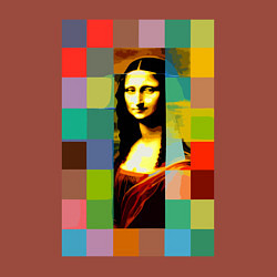 Свитшот хлопковый мужской Мона Лиза - поп-арт - нейросеть, цвет: кирпичный — фото 2