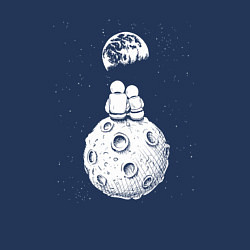Свитшот хлопковый мужской Love in space, цвет: тёмно-синий — фото 2