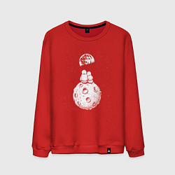 Свитшот хлопковый мужской Love in space, цвет: красный