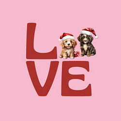 Свитшот хлопковый мужской Собаки в новогодних колпаках - любовь, цвет: светло-розовый — фото 2