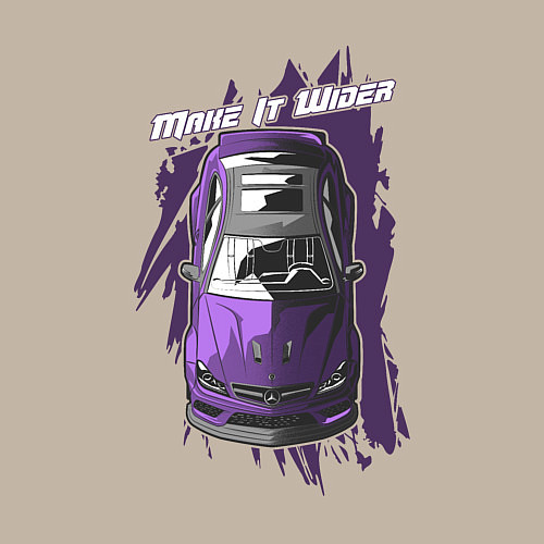 Мужской свитшот Mercedes-Benz C63 AMG take it wider / Миндальный – фото 3