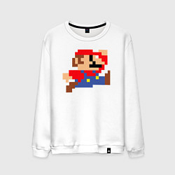 Свитшот хлопковый мужской Пиксельный Марио, цвет: белый
