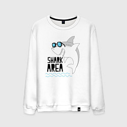Свитшот хлопковый мужской Зона акул, цвет: белый