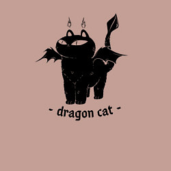 Свитшот хлопковый мужской Black dragon cat, цвет: пыльно-розовый — фото 2