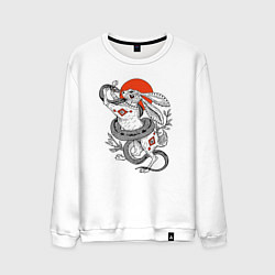 Мужской свитшот Борьба зайца со змеей