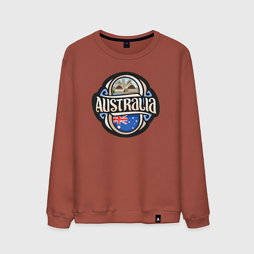 Мужской свитшот Australia adventure / Кирпичный – фото 1