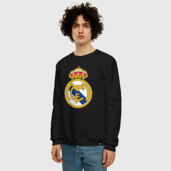 Свитшот хлопковый мужской Real madrid fc sport, цвет: черный — фото 2