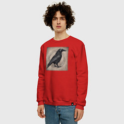 Свитшот хлопковый мужской Сумрачный ворон из портала, цвет: красный — фото 2