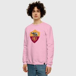 Свитшот хлопковый мужской Roma fc club, цвет: светло-розовый — фото 2