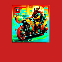 Свитшот хлопковый мужской Викинг на мотоцикле, цвет: красный — фото 2