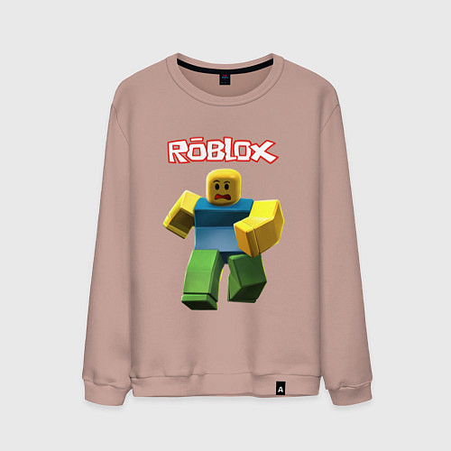 Мужской свитшот Roblox бегущий персонаж / Пыльно-розовый – фото 1