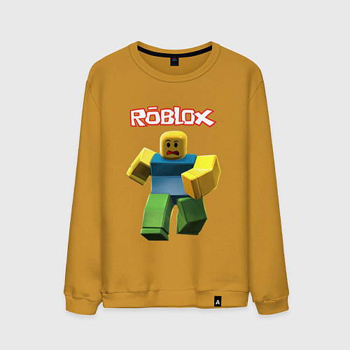 Мужской свитшот Roblox бегущий персонаж / Горчичный – фото 1