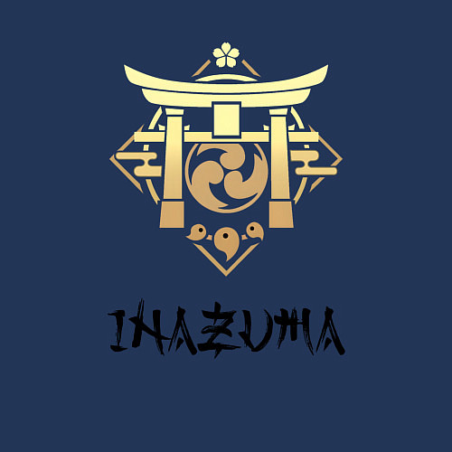 Мужской свитшот Инадзума из Геншин Импакт / Тёмно-синий – фото 3