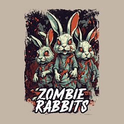 Свитшот хлопковый мужской Зомби кролики, цвет: миндальный — фото 2