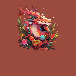 Свитшот хлопковый мужской Christmas angry dragon, цвет: кирпичный — фото 2