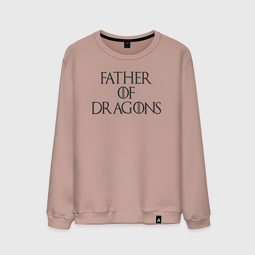 Мужской свитшот Папа драконов / Пыльно-розовый – фото 1