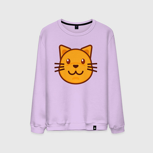 Мужской свитшот Оранжевый котик счастлив / Лаванда – фото 1