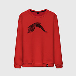 Свитшот хлопковый мужской Орёл в полёте, цвет: красный