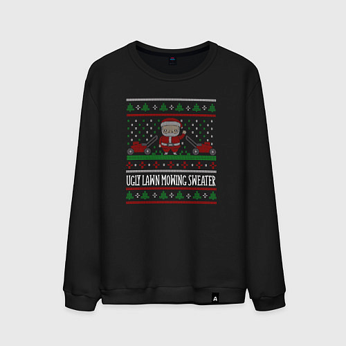Мужской свитшот Ugly lawn mowing sweater / Черный – фото 1