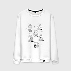 Свитшот хлопковый мужской Мишки - раскраски, цвет: белый