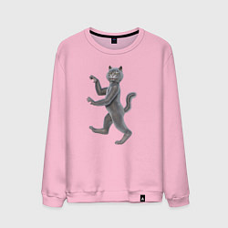 Свитшот хлопковый мужской Геральдический кот, цвет: светло-розовый