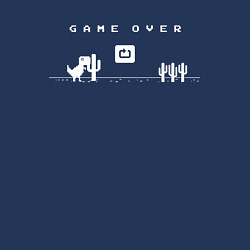 Свитшот хлопковый мужской Динозавр гугл хром игра окончена, цвет: тёмно-синий — фото 2