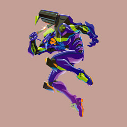 Свитшот хлопковый мужской Био-робот евангелион 01, цвет: пыльно-розовый — фото 2