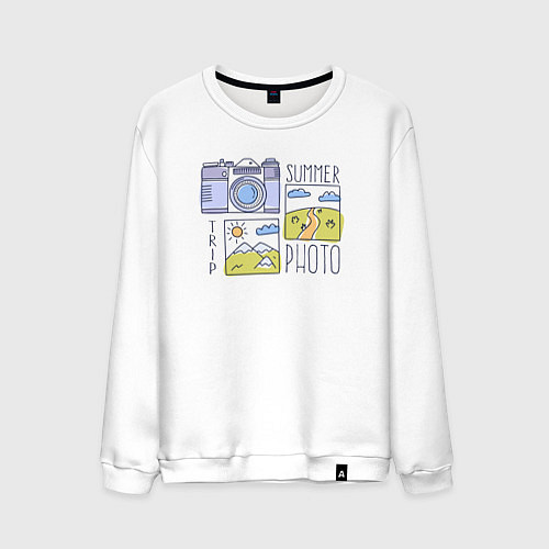 Мужской свитшот Summer photo trip / Белый – фото 1