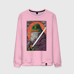 Свитшот хлопковый мужской Pepe samurai, цвет: светло-розовый