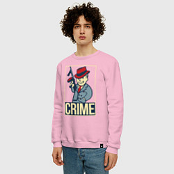 Свитшот хлопковый мужской Vault crime, цвет: светло-розовый — фото 2