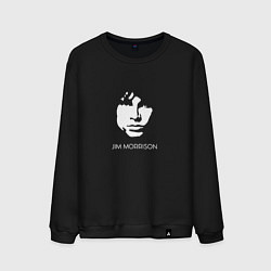 Свитшот хлопковый мужской Jim Morrison black white minimalism, цвет: черный