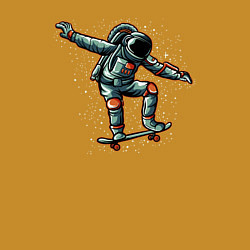 Свитшот хлопковый мужской Космонавт скейтер, цвет: горчичный — фото 2