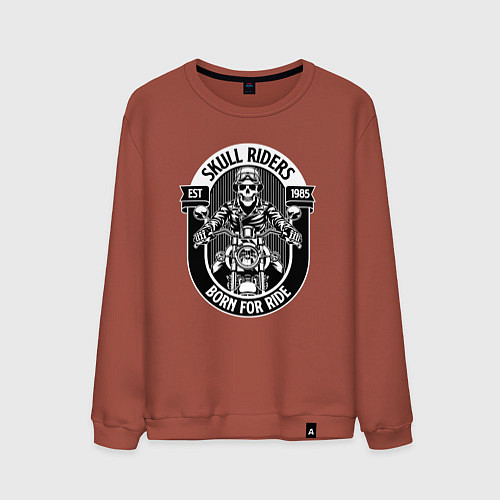 Мужской свитшот Skull riders / Кирпичный – фото 1