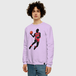 Свитшот хлопковый мужской Retro Jordan, цвет: лаванда — фото 2