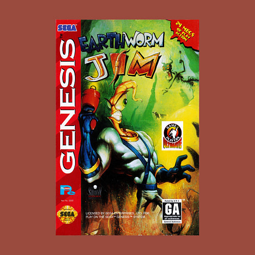 Мужской свитшот Earth worm jim cover / Кирпичный – фото 3