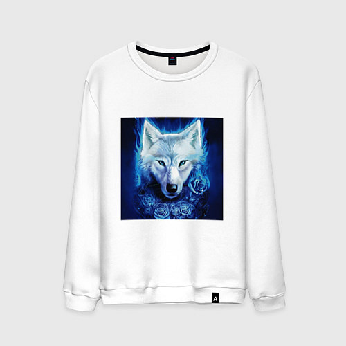 Мужской свитшот Белый wolf / Белый – фото 1