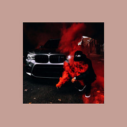 Свитшот хлопковый мужской Авто в дыму, цвет: пыльно-розовый — фото 2