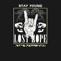 Свитшот хлопковый мужской Stay young lost hope, цвет: черный — фото 2