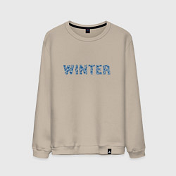 Мужской свитшот Леттеринг морозные узоры - winter