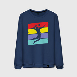 Свитшот хлопковый мужской Bright volleyball, цвет: тёмно-синий