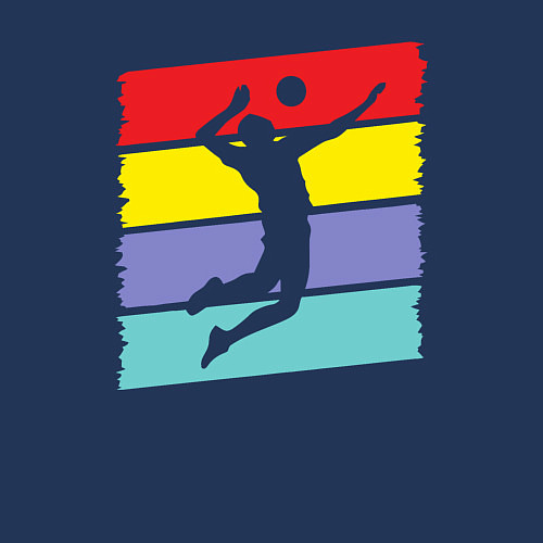 Мужской свитшот Bright volleyball / Тёмно-синий – фото 3