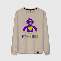 Мужской свитшот Cute but psycho inscription