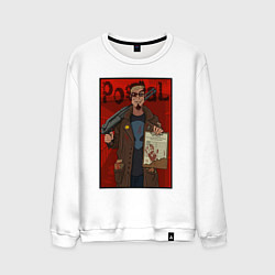 Свитшот хлопковый мужской Postal - petition, цвет: белый