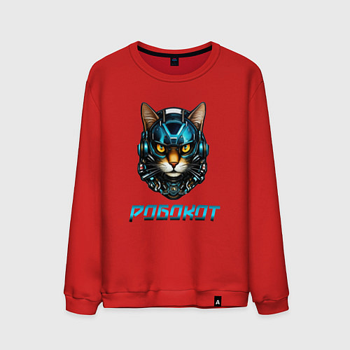Мужской свитшот Крутой робокот / Красный – фото 1