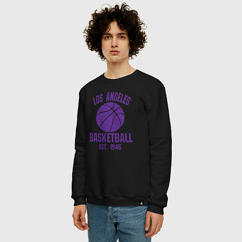 Мужской свитшот Basketball Los Angeles / Черный – фото 3