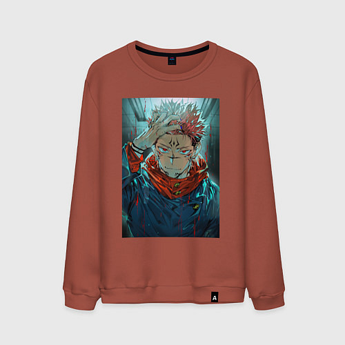 Мужской свитшот Крутой Суккуна / Кирпичный – фото 1