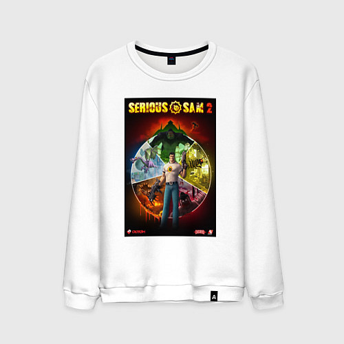 Мужской свитшот Serious Sam 2 - all bosses / Белый – фото 1