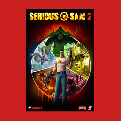 Свитшот хлопковый мужской Serious Sam 2 - all bosses, цвет: красный — фото 2