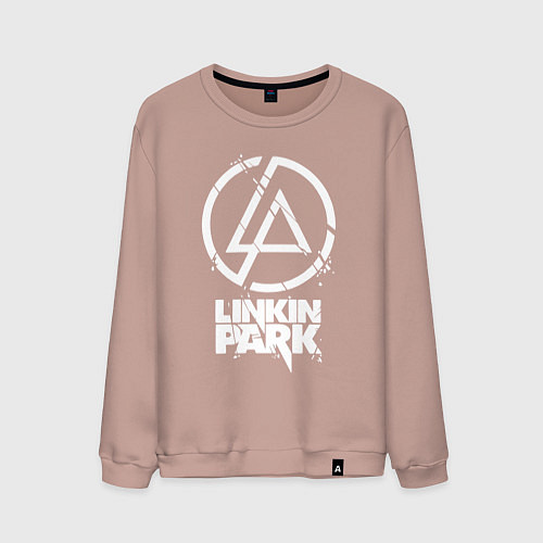 Мужской свитшот Linkin Park - white / Пыльно-розовый – фото 1