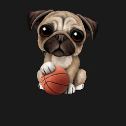 Свитшот хлопковый мужской Мопс баскетболист, цвет: черный — фото 2